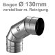 einwandiger Bogen 90° verstellbar mit Reinigungsöffnung DN130