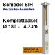 Schiedel SIH Ø180 Keramik-Schornstein-Paket Gesamthöhe 5,00 m mit Fertigfuß