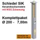 Schiedel SIK Ø200 Keramik-Schornstein-Paket Gesamthöhe 7,00 m mit Fertigfuß