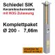 Schiedel SIK Ø200 Keramik-Schornstein-Paket Gesamthöhe 7,66 m mit Fertigfuß