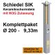 Schiedel SIK Ø200 Keramik-Schornstein-Paket Gesamthöhe 9,33 m mit Fertigfuß
